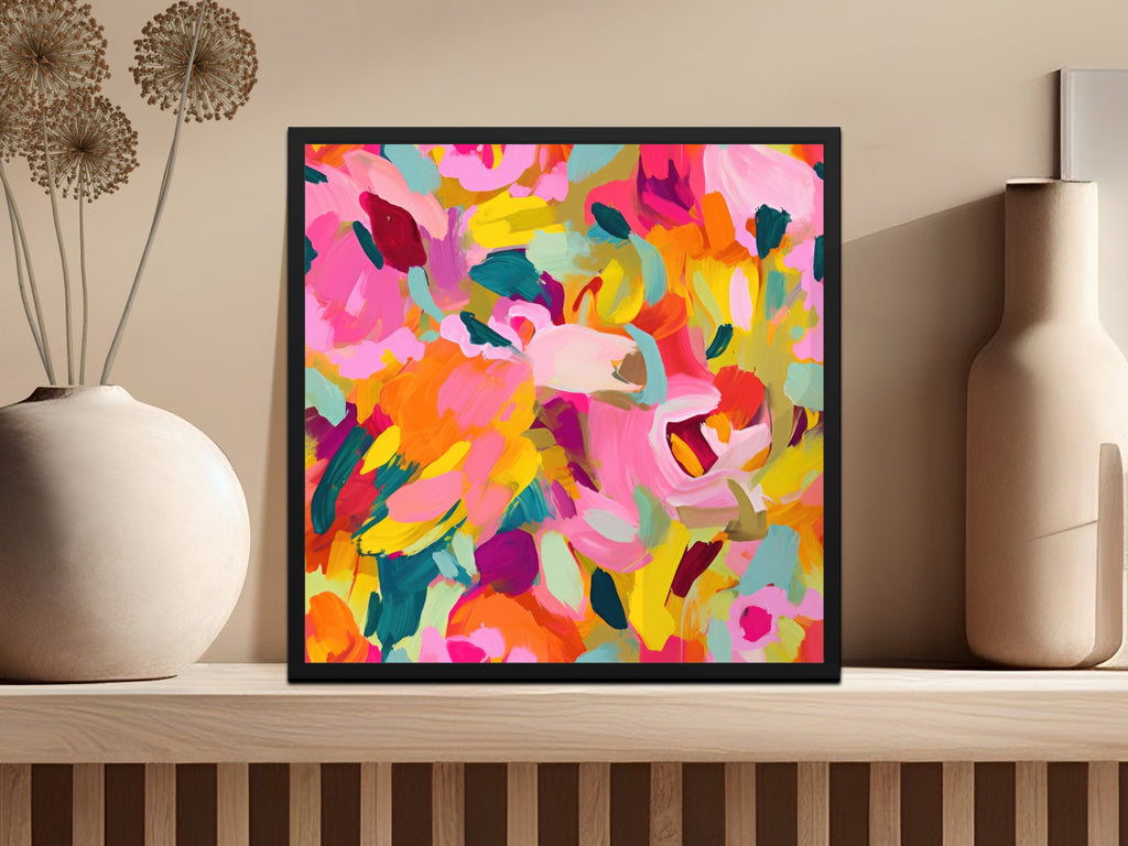 Colorful Abstract Floral Art Print for Home Decor