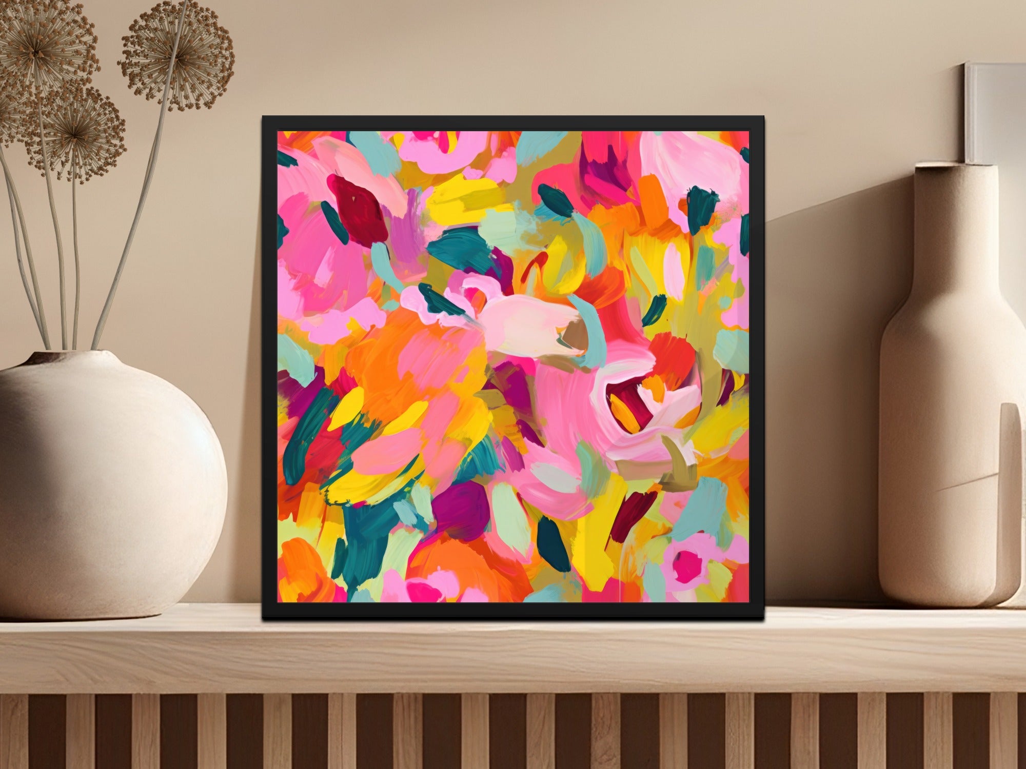 Colorful Abstract Floral Art Print for Home Decor