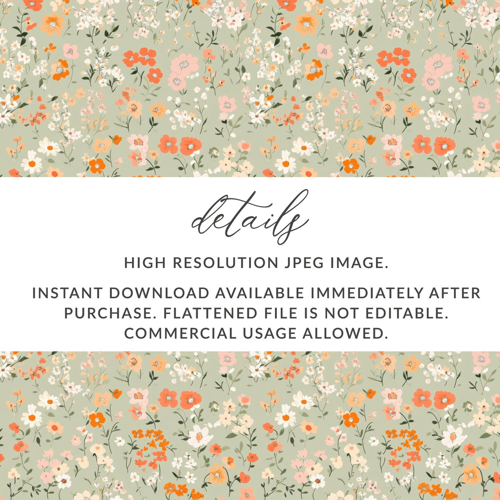 Seamless Pastel Ditsy Floral, Digital Paper, Floral Pattern, Flower Backgrounds, Scrapbook Paper, Fabric Design, Digital Download - Moore and Mountain