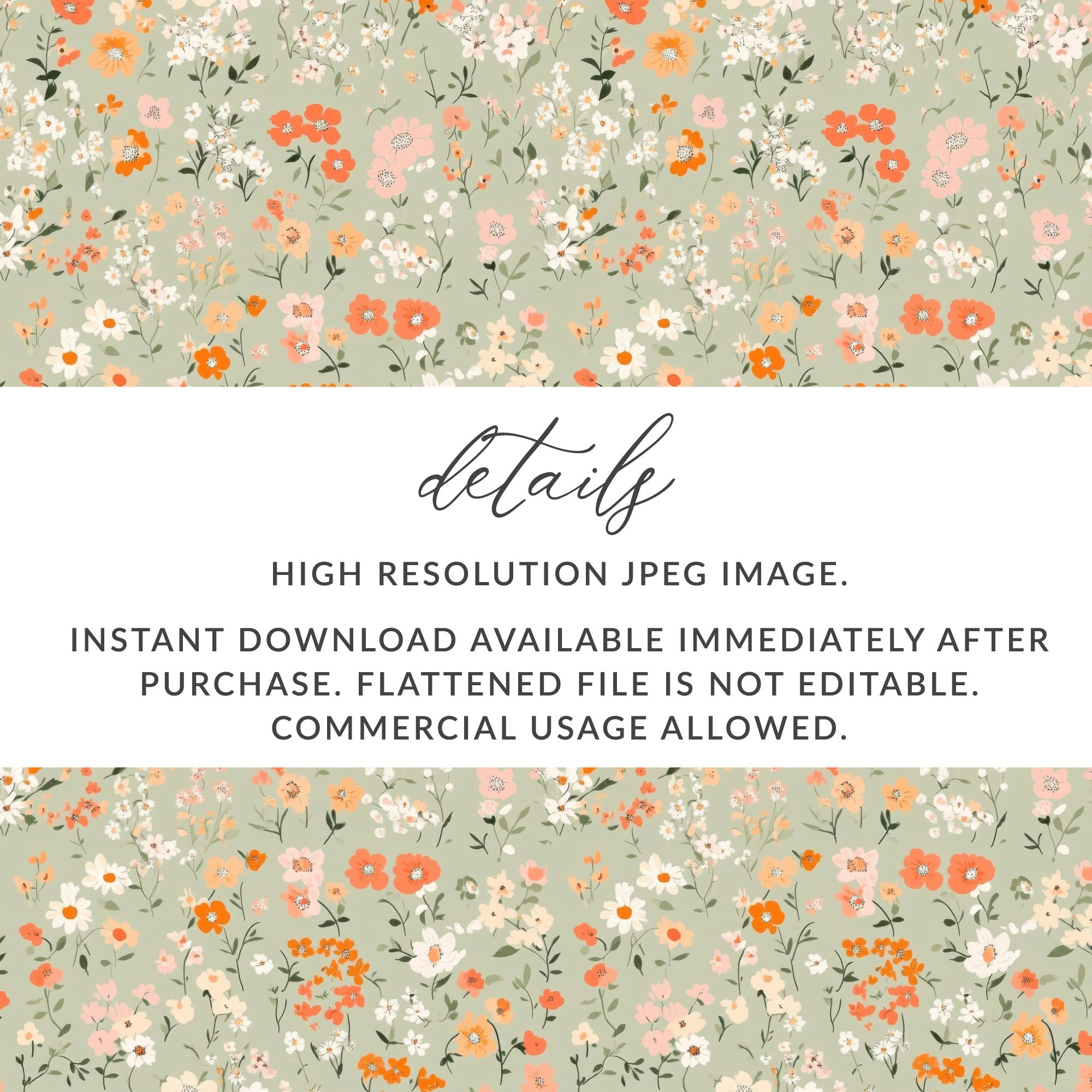 Seamless Pastel Ditsy Floral, Digital Paper, Floral Pattern, Flower Backgrounds, Scrapbook Paper, Fabric Design, Digital Download - Moore and Mountain
