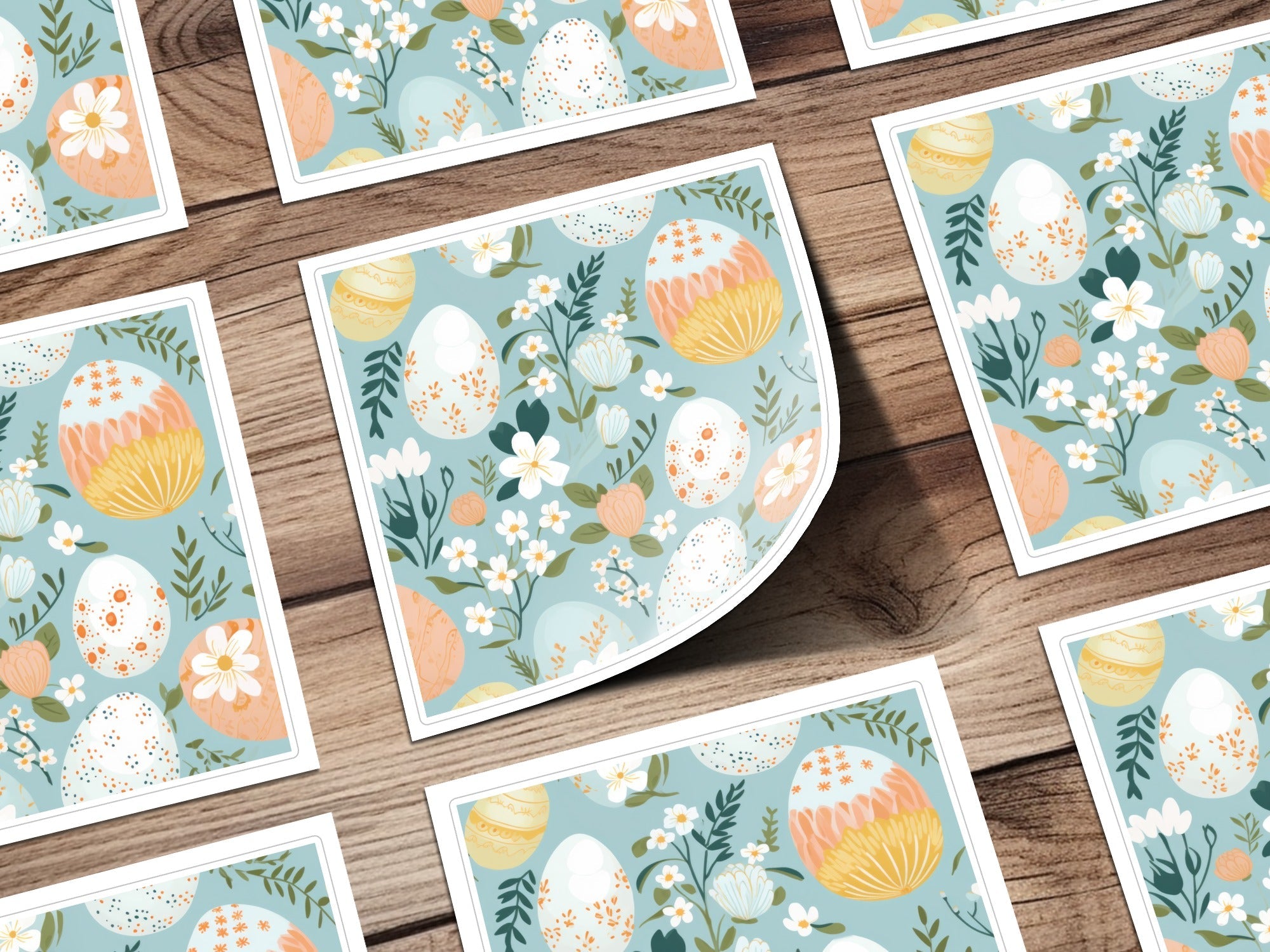 Easter Eggs T-Shirt, Digital Seamless Pattern, Floral Spring Design, Pastel Color Art, Fabric Print Design, Holiday Decor, Cute Gift Idea - Moore and Mountain