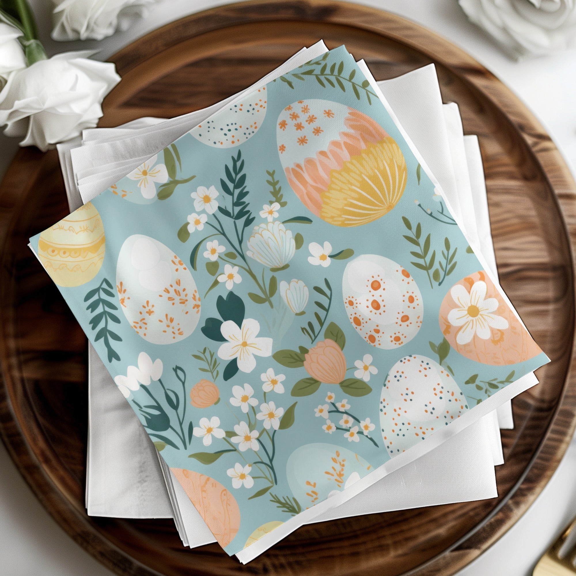 Easter Eggs T-Shirt, Digital Seamless Pattern, Floral Spring Design, Pastel Color Art, Fabric Print Design, Holiday Decor, Cute Gift Idea - Moore and Mountain