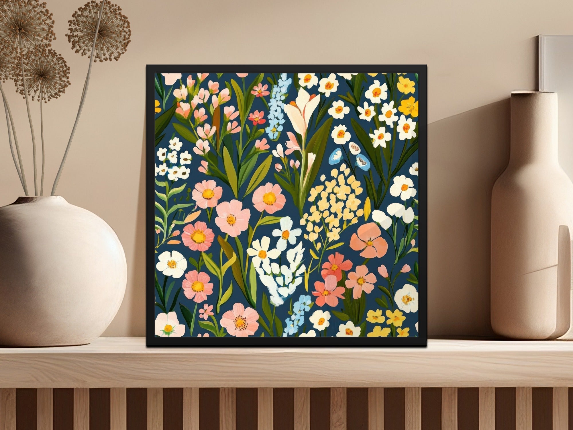 Vibrant Floral Artwork with Colorful Blossoms product