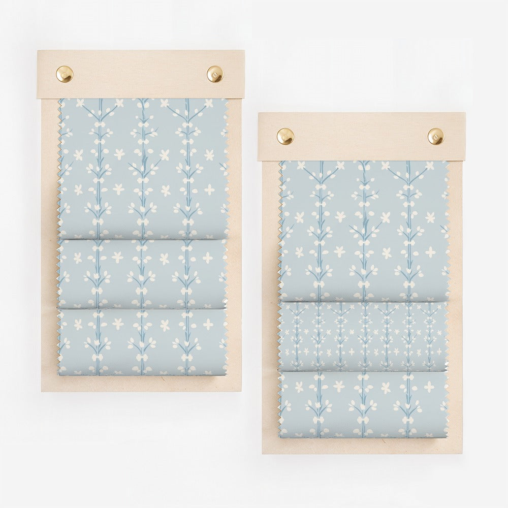 Light Blue Floral Patterned Window Shades Product