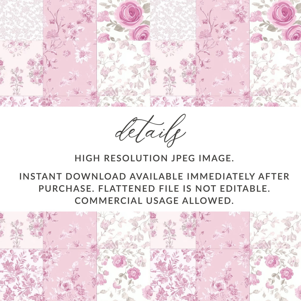 High Resolution Pink Floral Pattern Digital File