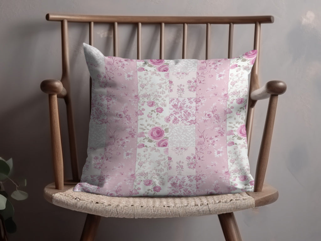Floral Patchwork Pattern Throw Pillow for Home Decor