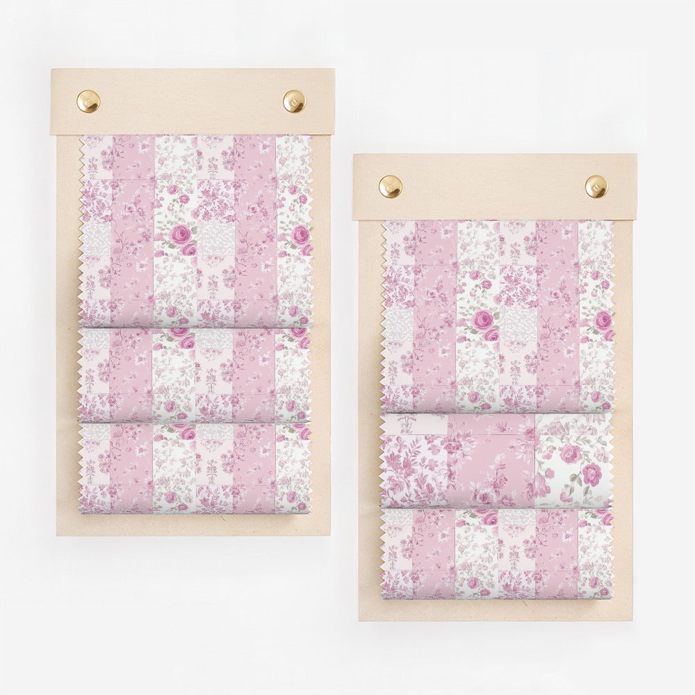Pink Floral Patchwork Patterned Window Shade Product