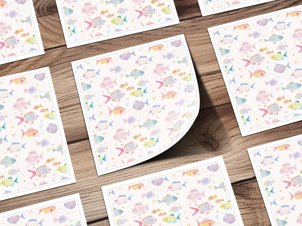 Colorful Fish Patterned Decorative Paper product
