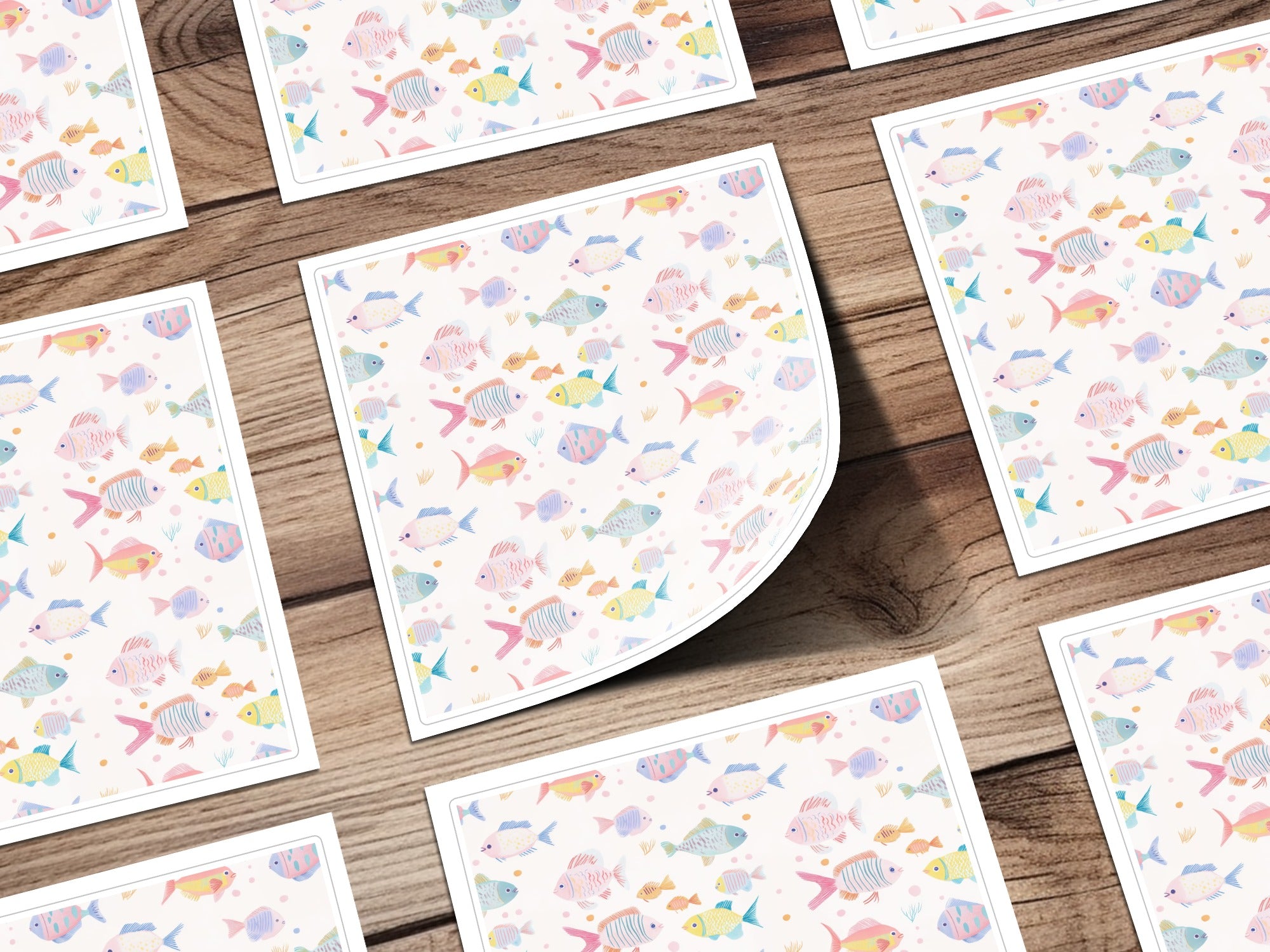 Colorful Fish Patterned Decorative Paper product