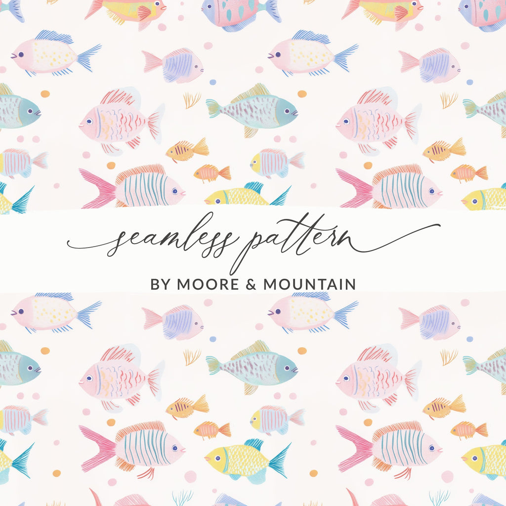 Colorful Fish Design Seamless Pattern Art Decor Product