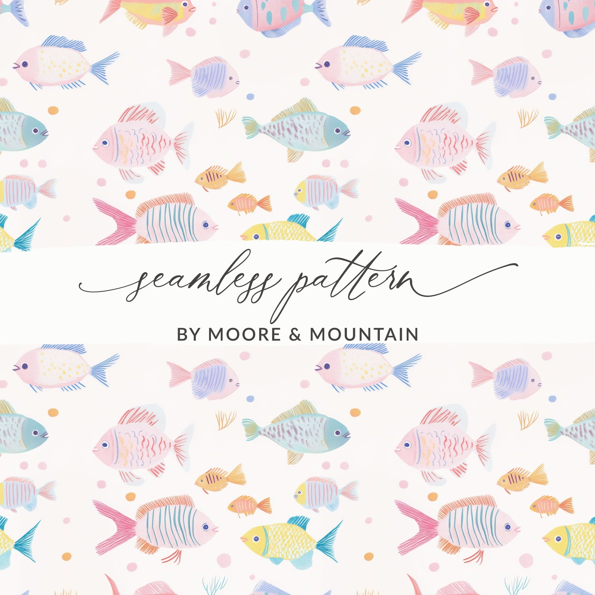 Colorful Fish Design Seamless Pattern Art Decor Product