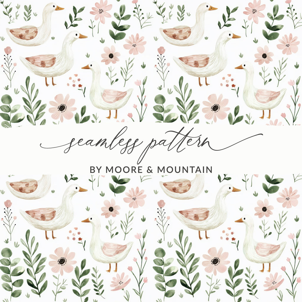 Duck Floral Seamless Pattern by Moore & Mountain Design