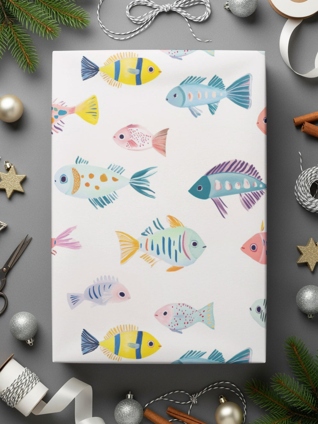 Colorful Fish Themed Gift Wrapping Paper for All Occasions