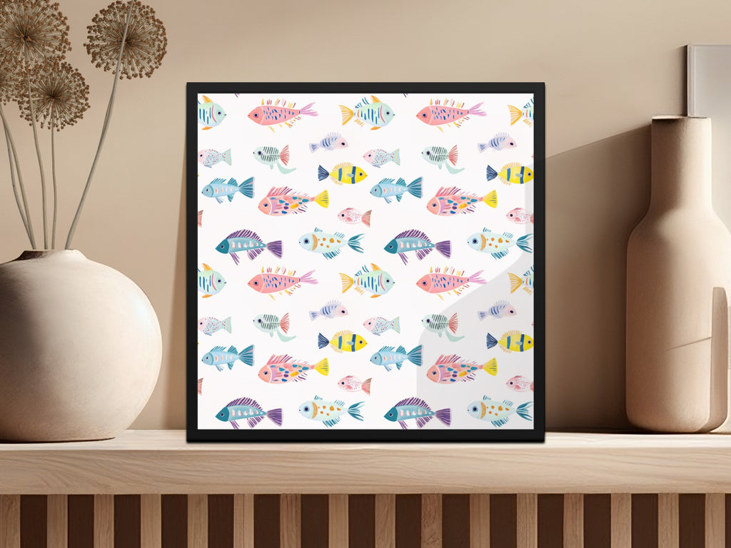 Colorful Fish Pattern Print Wall Art Decor