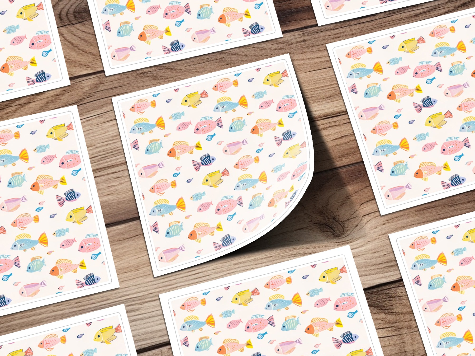 Colorful Fish Pattern Design Sticker Set for Kids