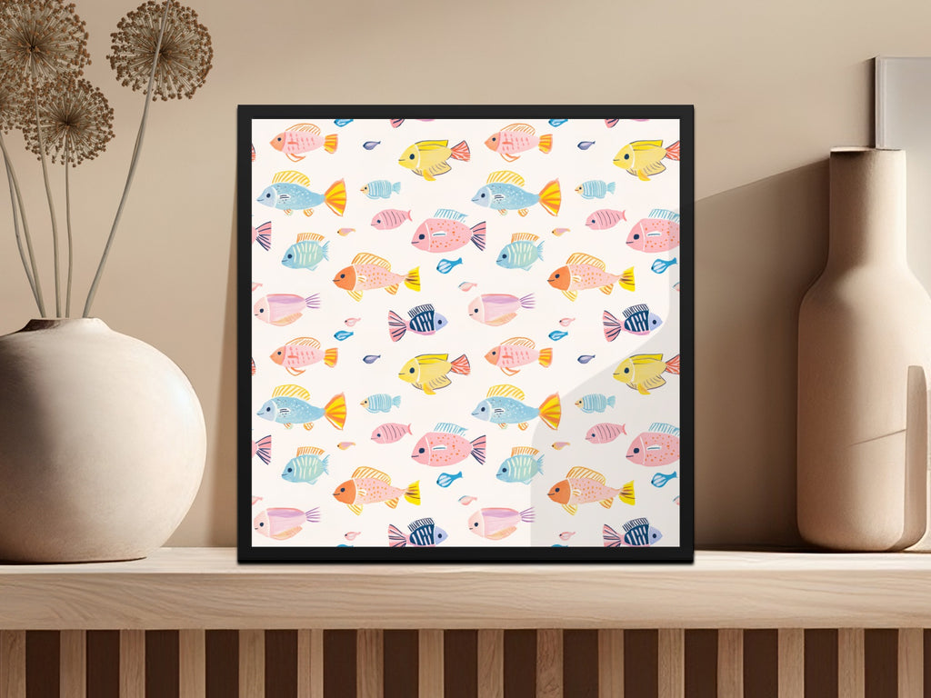 Colorful Fish Pattern Wall Art Home Decor Product