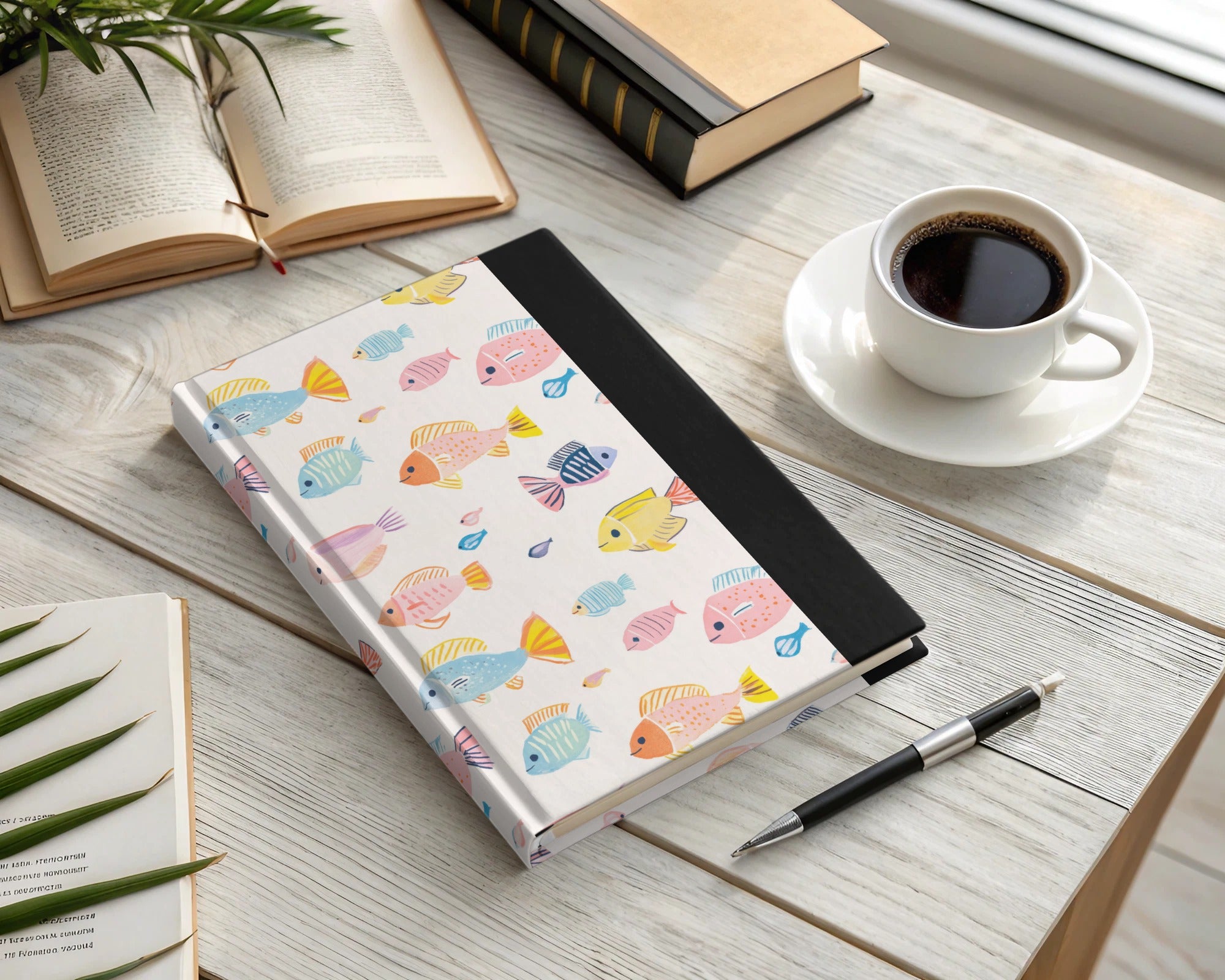 Colorful Fish Pattern Hardcover Notebook perfect for writing