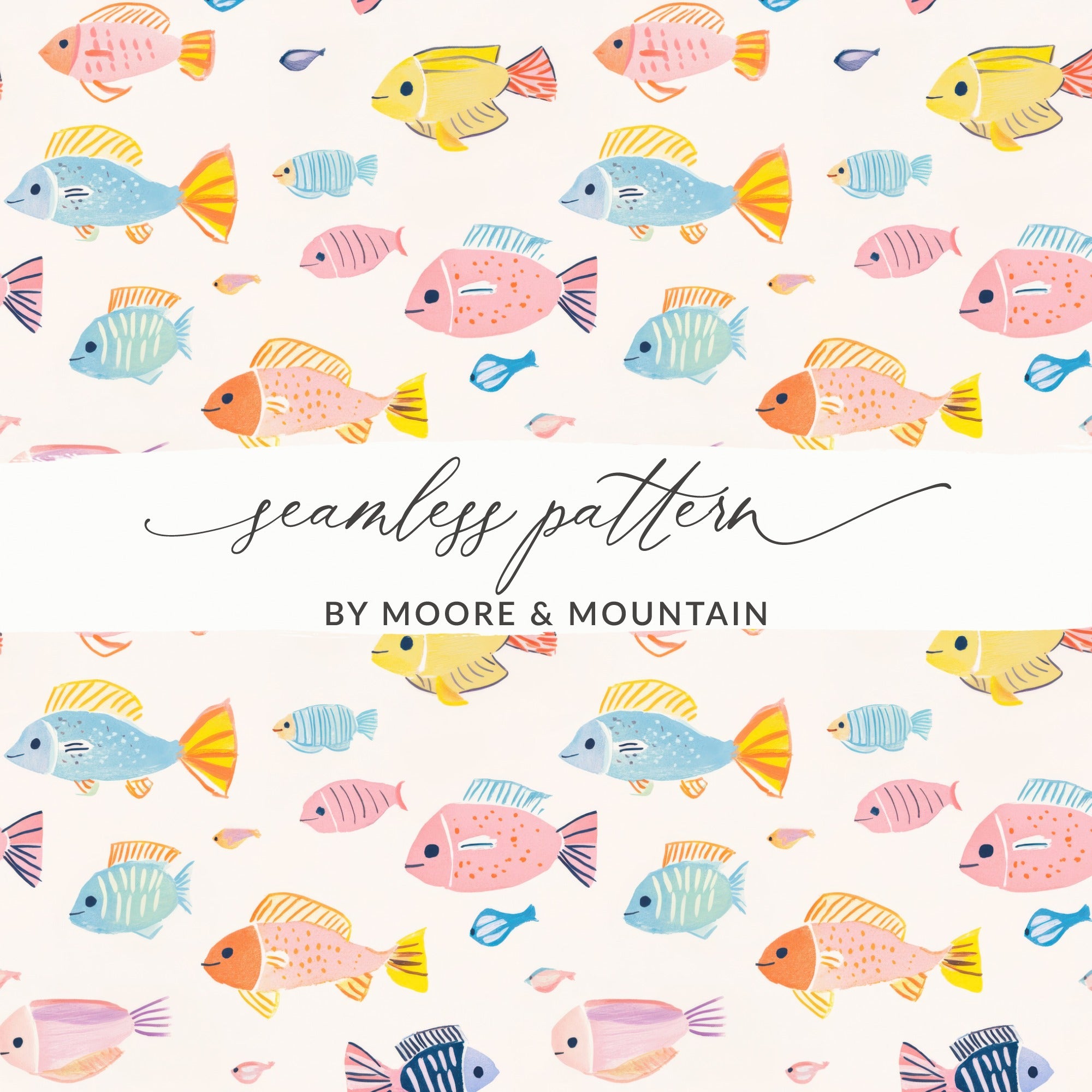 Colorful Fish Seamless Pattern by Moore and Mountain