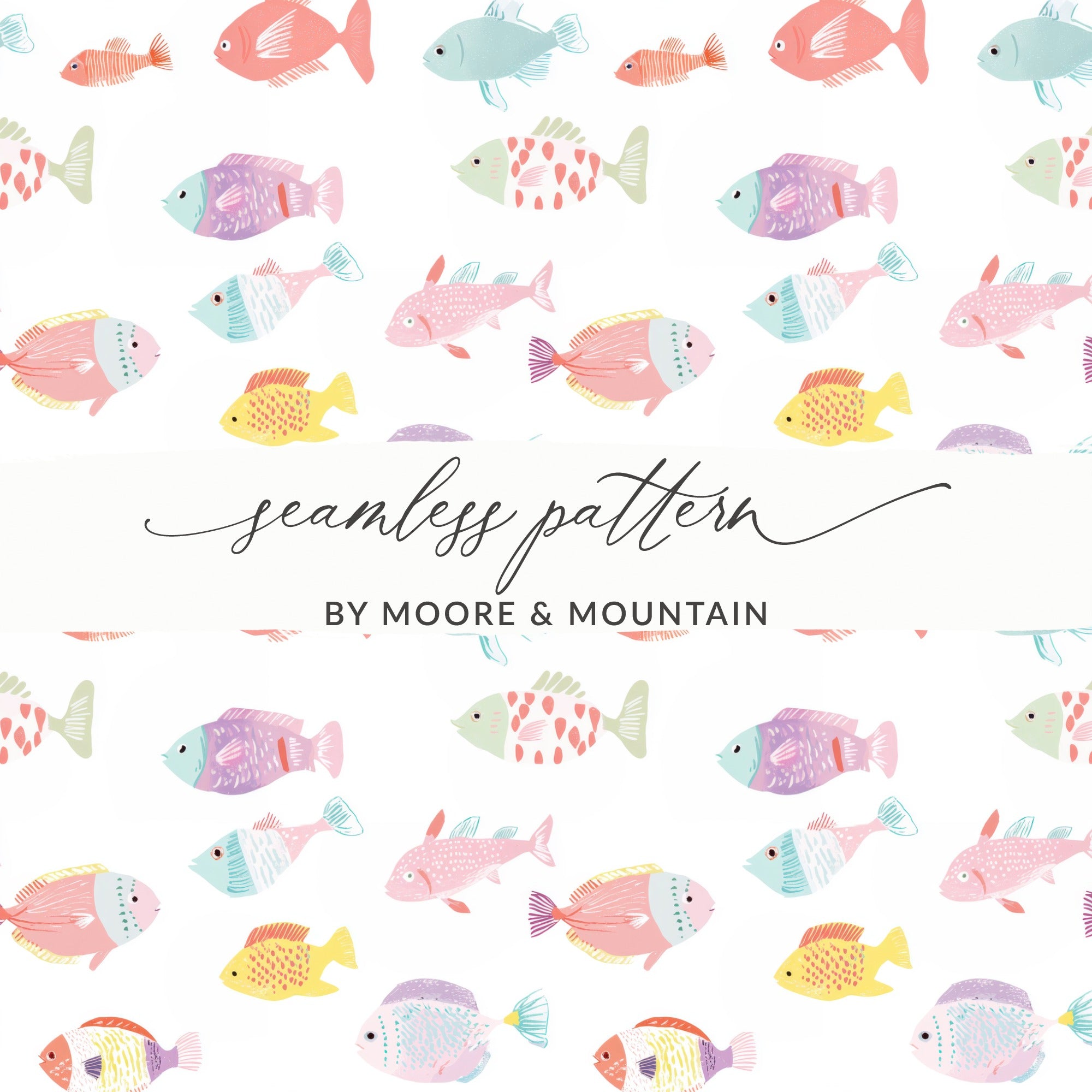 Colorful Fish Seamless Pattern by Moore & Mountain