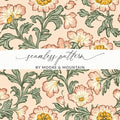Seamless Pattern Kalamkari Flowers Leaves Repeating Design - Moore and Mountain