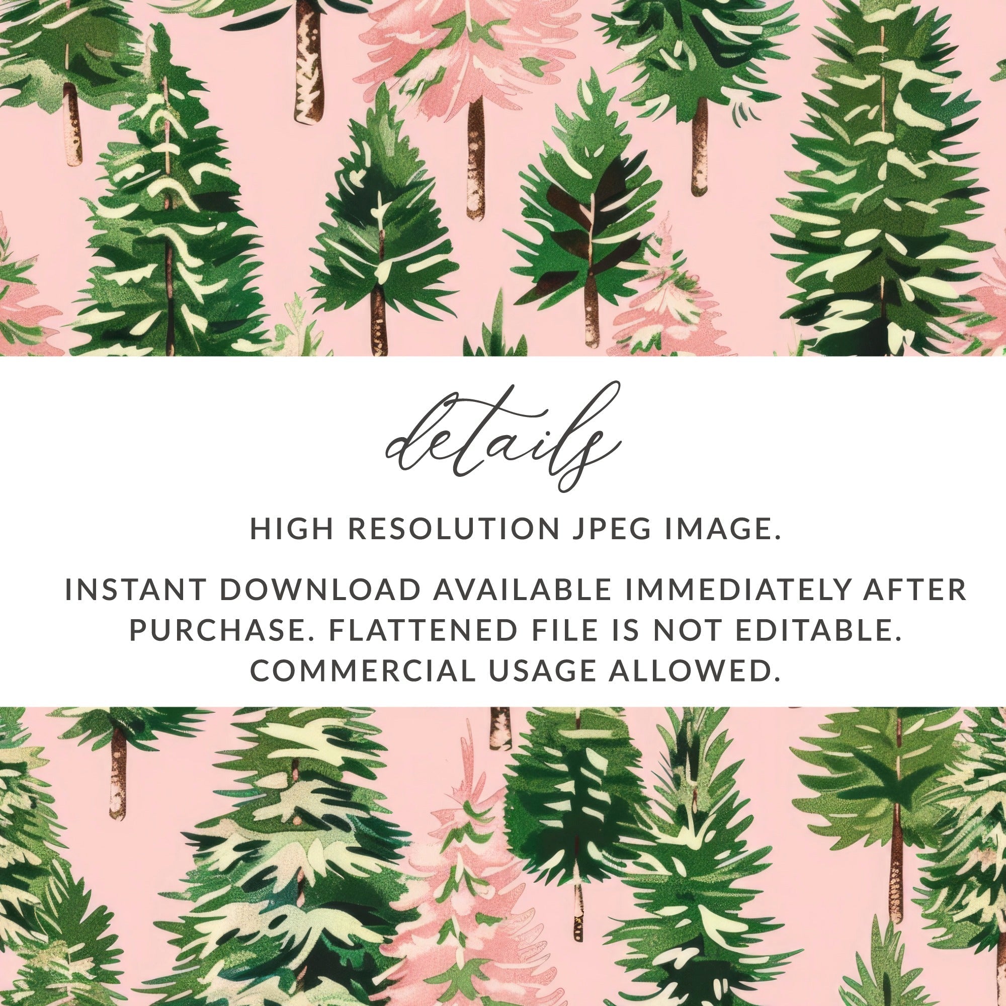 Pink Christmas Tree T-Shirt, Digital Art, Winter Forest Seamless Pattern, Holiday Design, Festive Gift, Christmas Decor, Unique Art - Moore and Mountain