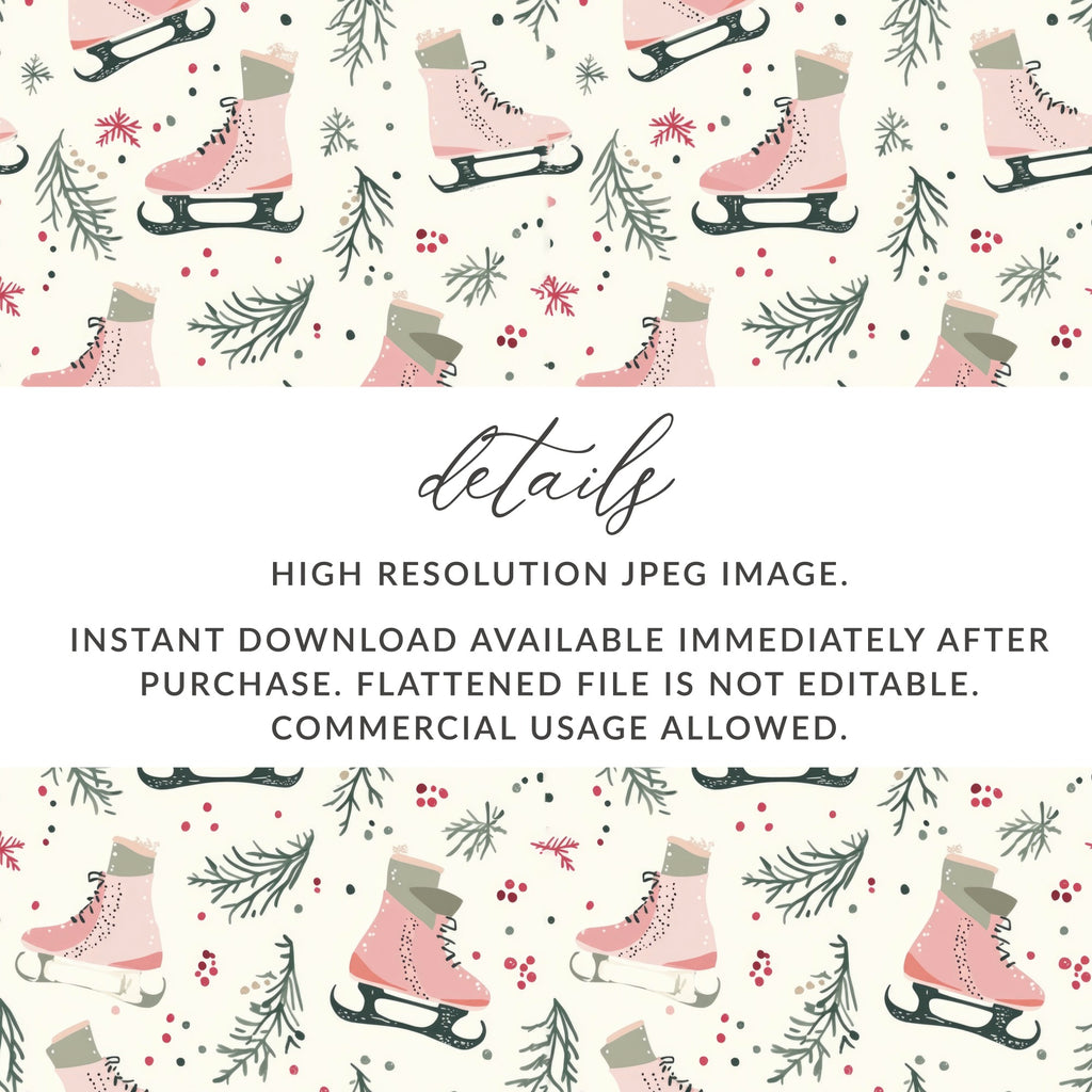 Ice Skates Christmas Holiday Themed Downloadable Image