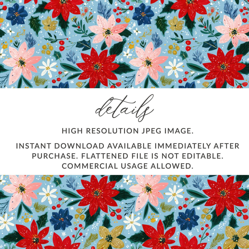 Seamless Poinsettia Pattern Preppy Christmas Background - Moore and Mountain