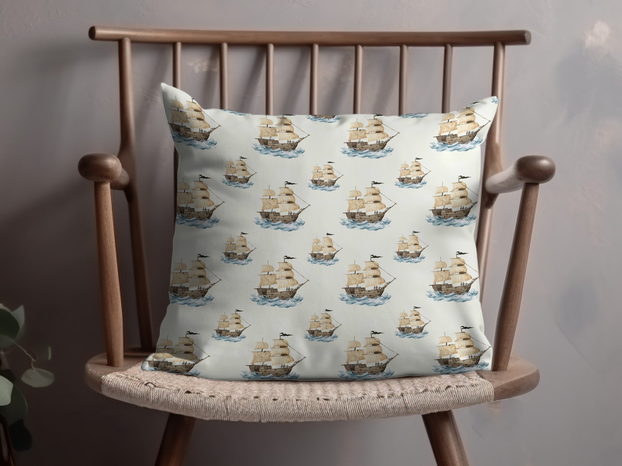 Sailing Ship T-Shirt, Nautical Digital Paper, Seamless Pirate Ship Pattern, Ocean Themed T Shirt Design, Seascape Wallpaper, Boat Digital - Moore and Mountain