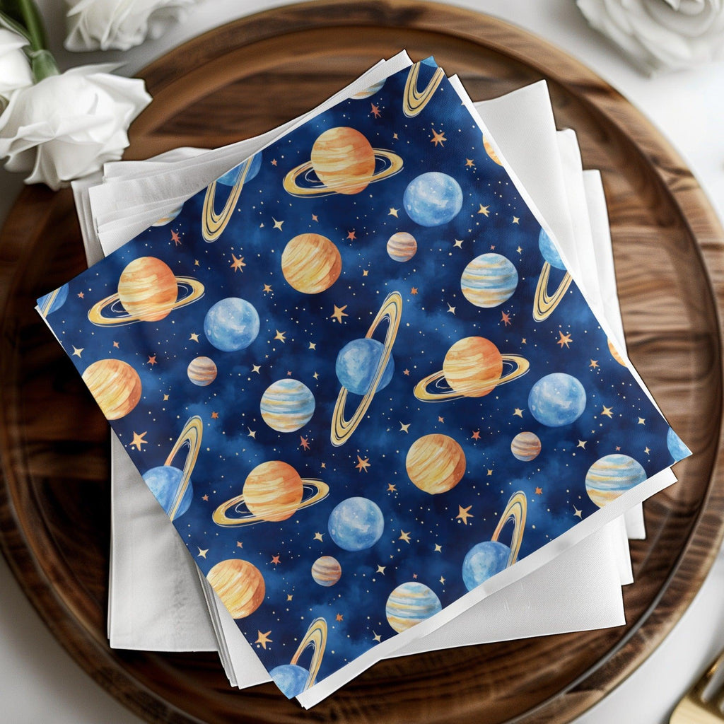 Seamless Space Pattern Digital Download, Watercolor Planets Stars Texture, Galaxy Celestial Design, Printable Paper, Fabric Pattern - Moore and Mountain