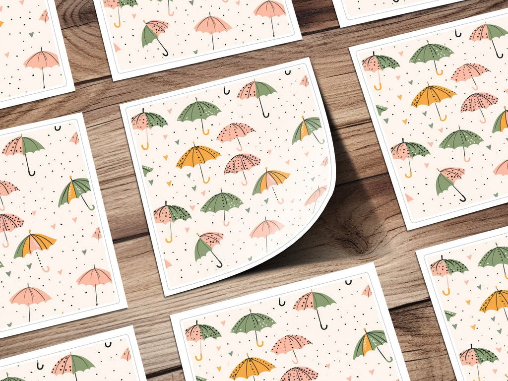 Seamless Spring Umbrella Background, Rainy Days Charming Umbrellas Hearts Seamless Background Design Pattern - Moore and Mountain