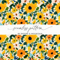 Colorful Sunflower Seamless Pattern by Moore & Mountain