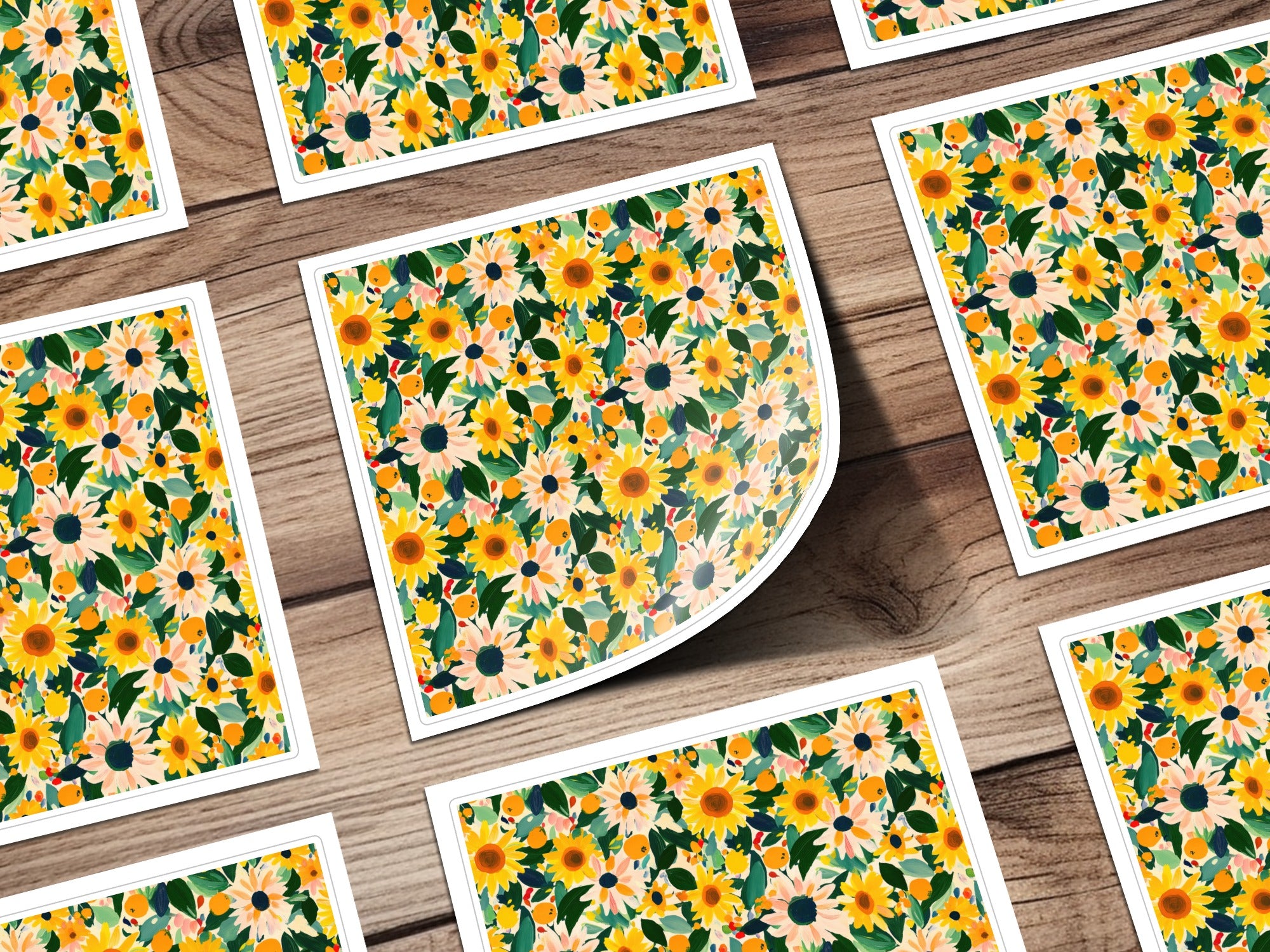 Vibrant Sunflower and Daisy Floral Sticker Sheet
