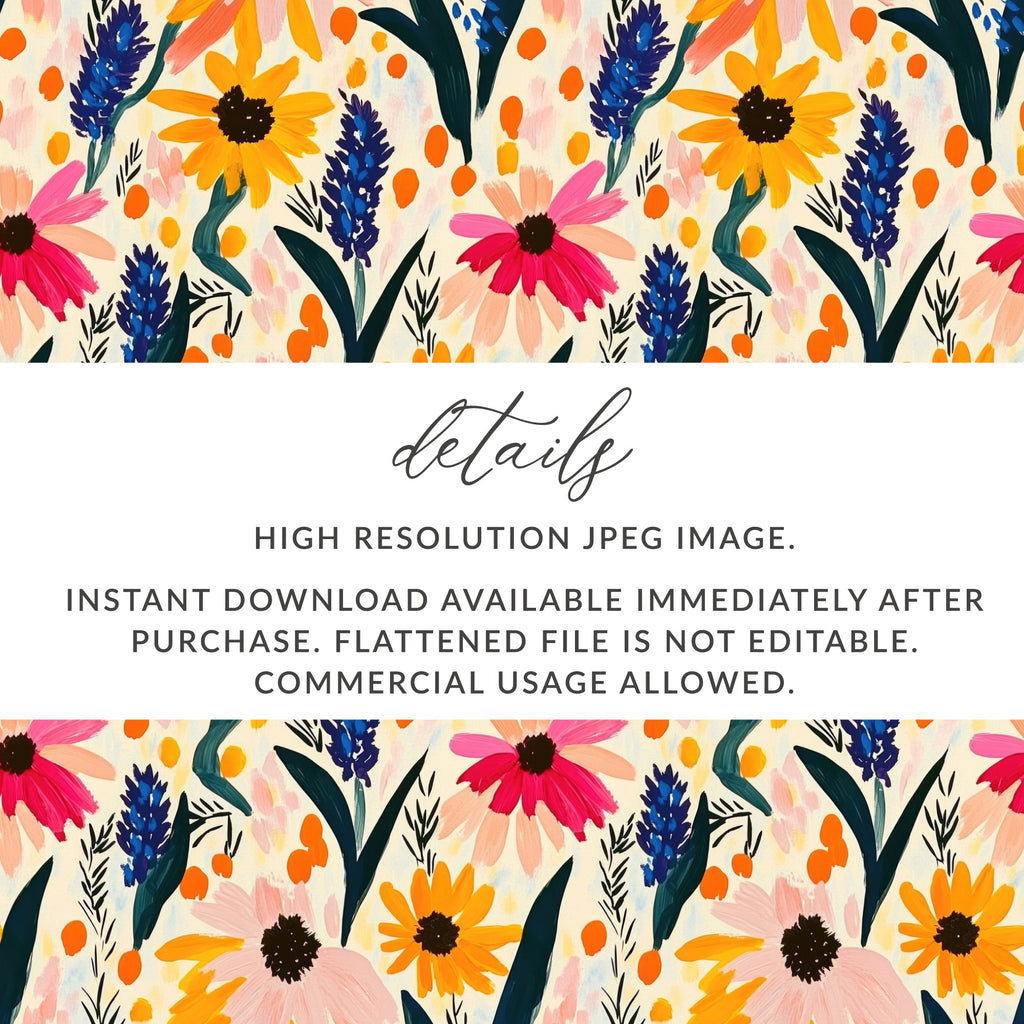 High Resolution Vibrant Floral Pattern Instant Download