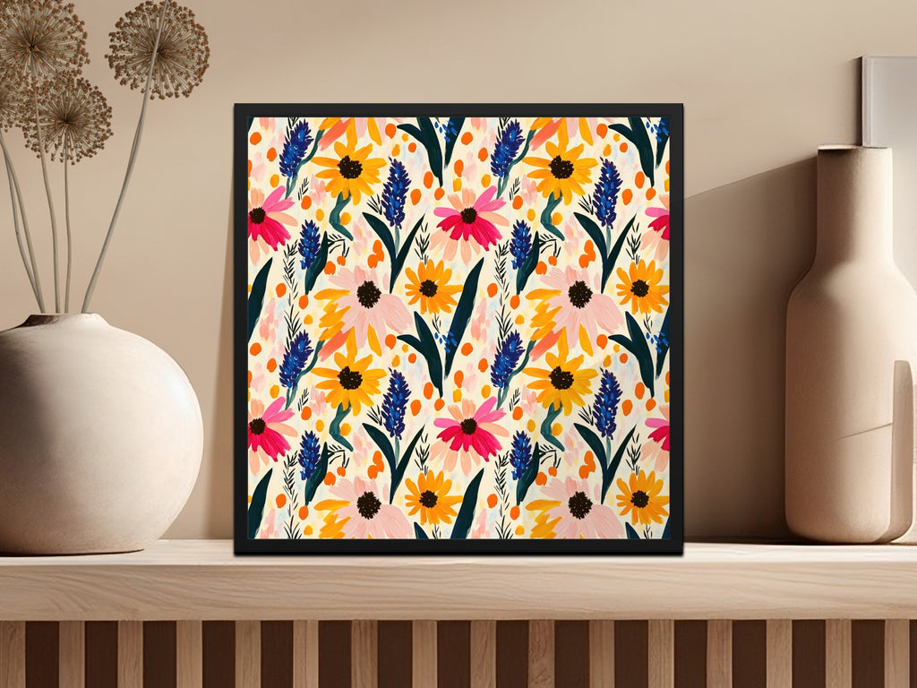 Colorful Abstract Floral Art Print for Home Decor