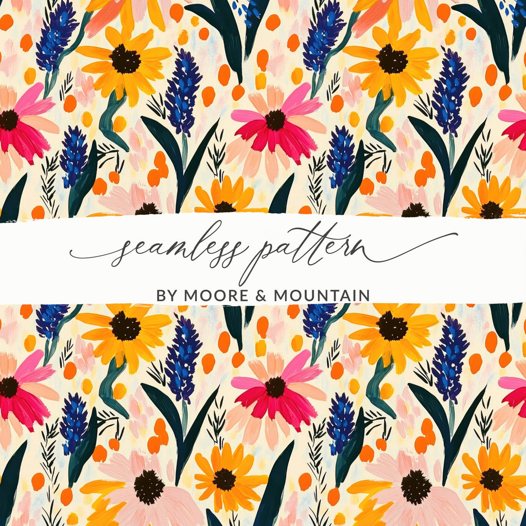 Vibrant Floral and Botanical Seamless Pattern Design