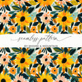 Sunflower and Daisy Seamless Pattern by Moore & Mountain