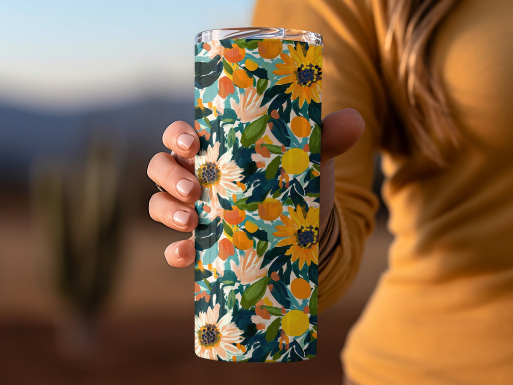 Colorful Floral Print Insulated Tumbler for Everyday Use