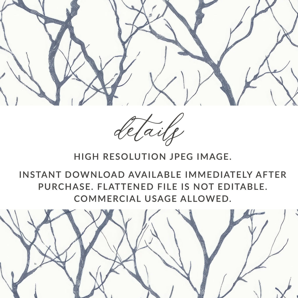 Seamless Tree Branch Pattern Digital Paper, Modern Background Digital Download, Printable Patterns for Crafts, Scrapbooking, Texture - Moore and Mountain