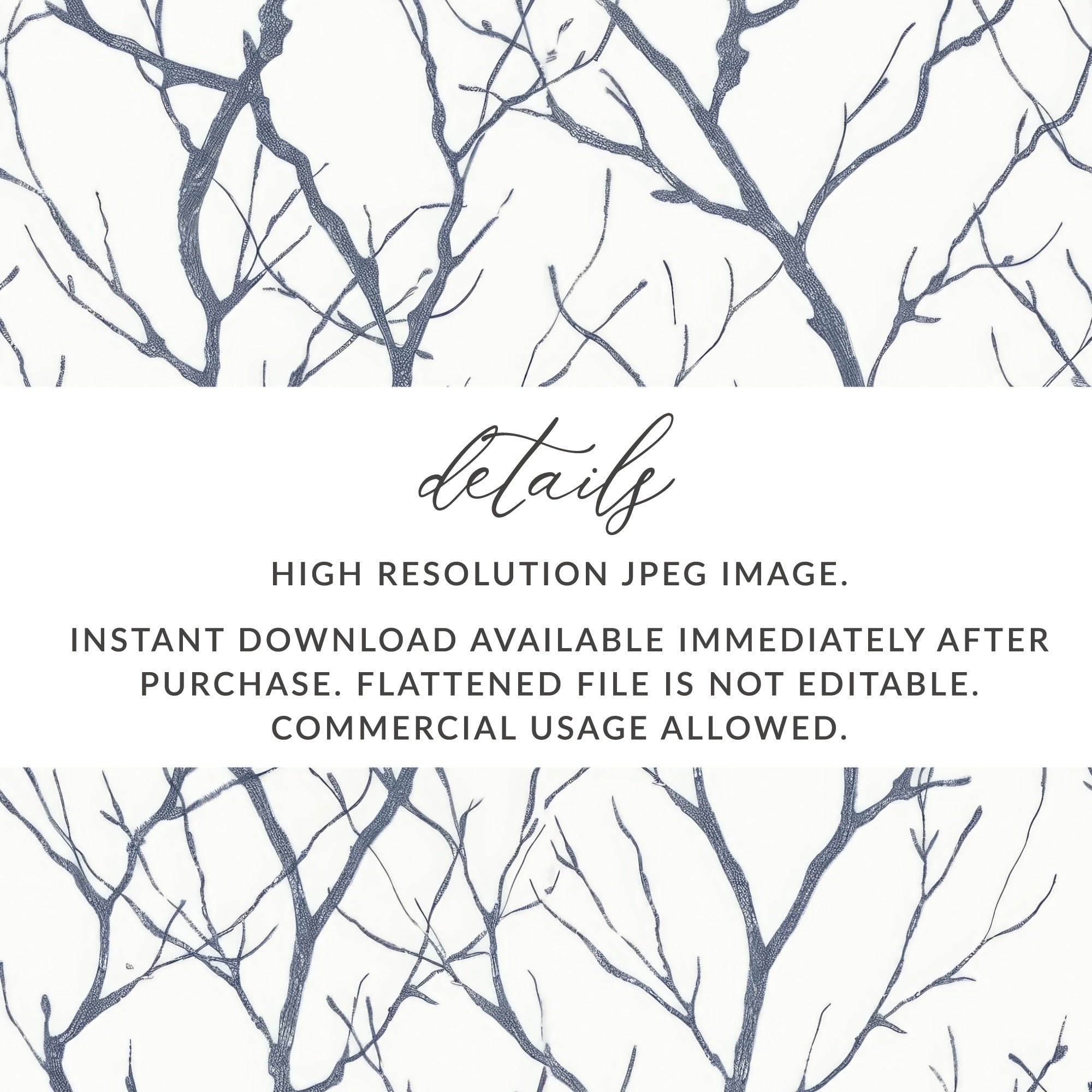 Seamless Tree Branch Pattern Digital Paper, Modern Background Digital Download, Printable Patterns for Crafts, Scrapbooking, Texture - Moore and Mountain