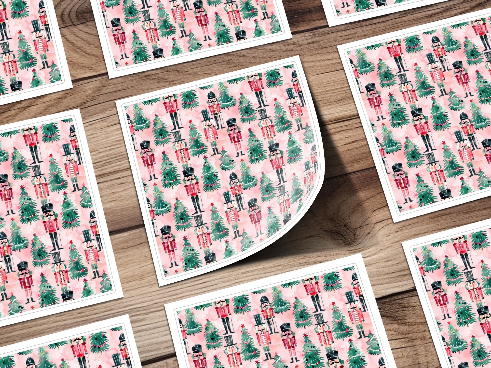 Nutcracker T-Shirt Digital, Christmas Pattern, Holiday Shirt Design, Seamless Festive Print, Watercolor Xmas, Gift Idea - Moore and Mountain