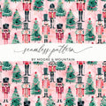 Nutcracker T-Shirt Digital, Christmas Pattern, Holiday Shirt Design, Seamless Festive Print, Watercolor Xmas, Gift Idea - Moore and Mountain