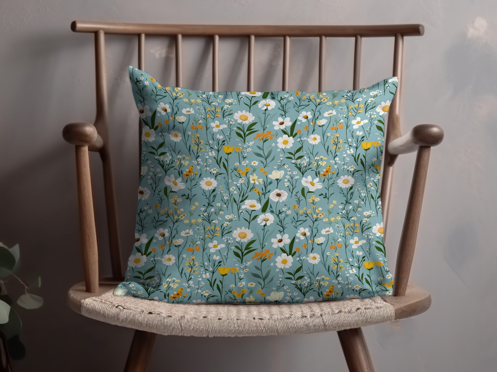 Cozy Decorative Cushion with Floral Pattern Pillow