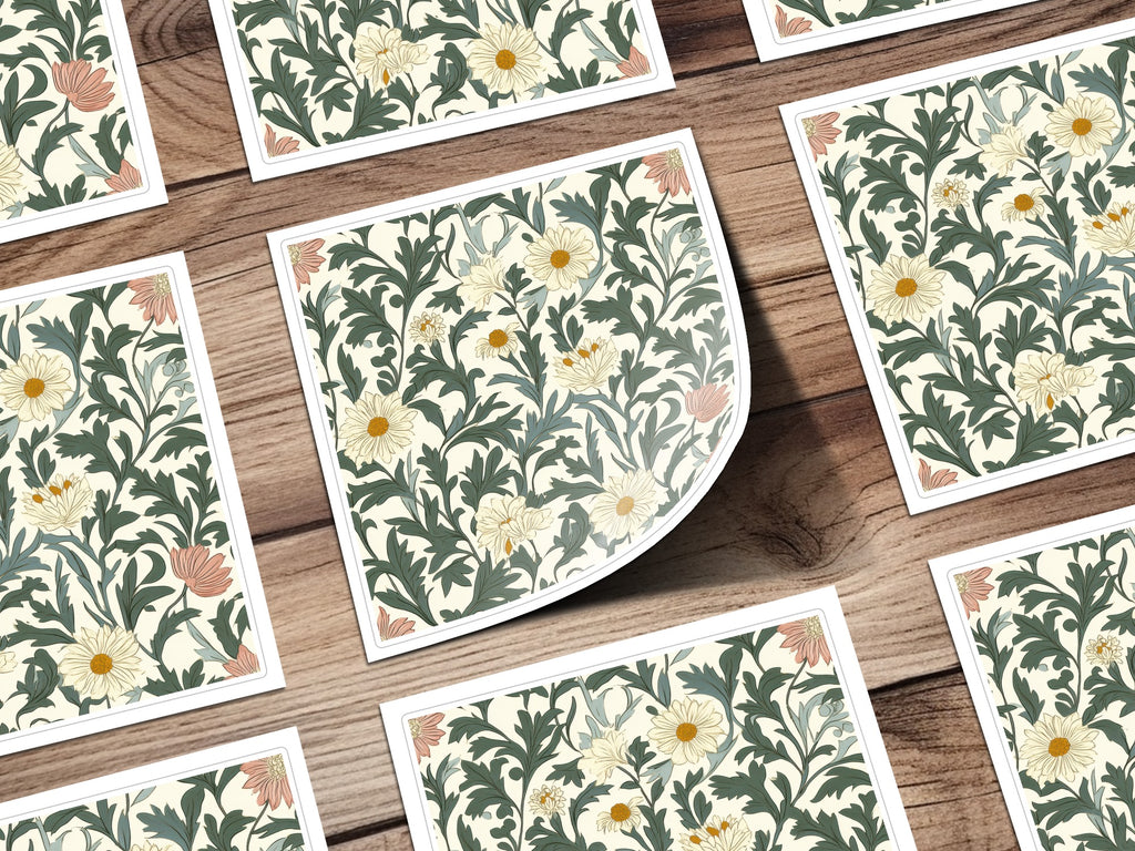 Seamless William Morris Pastel Floral Vines Background For Commercial Use - Moore and Mountain