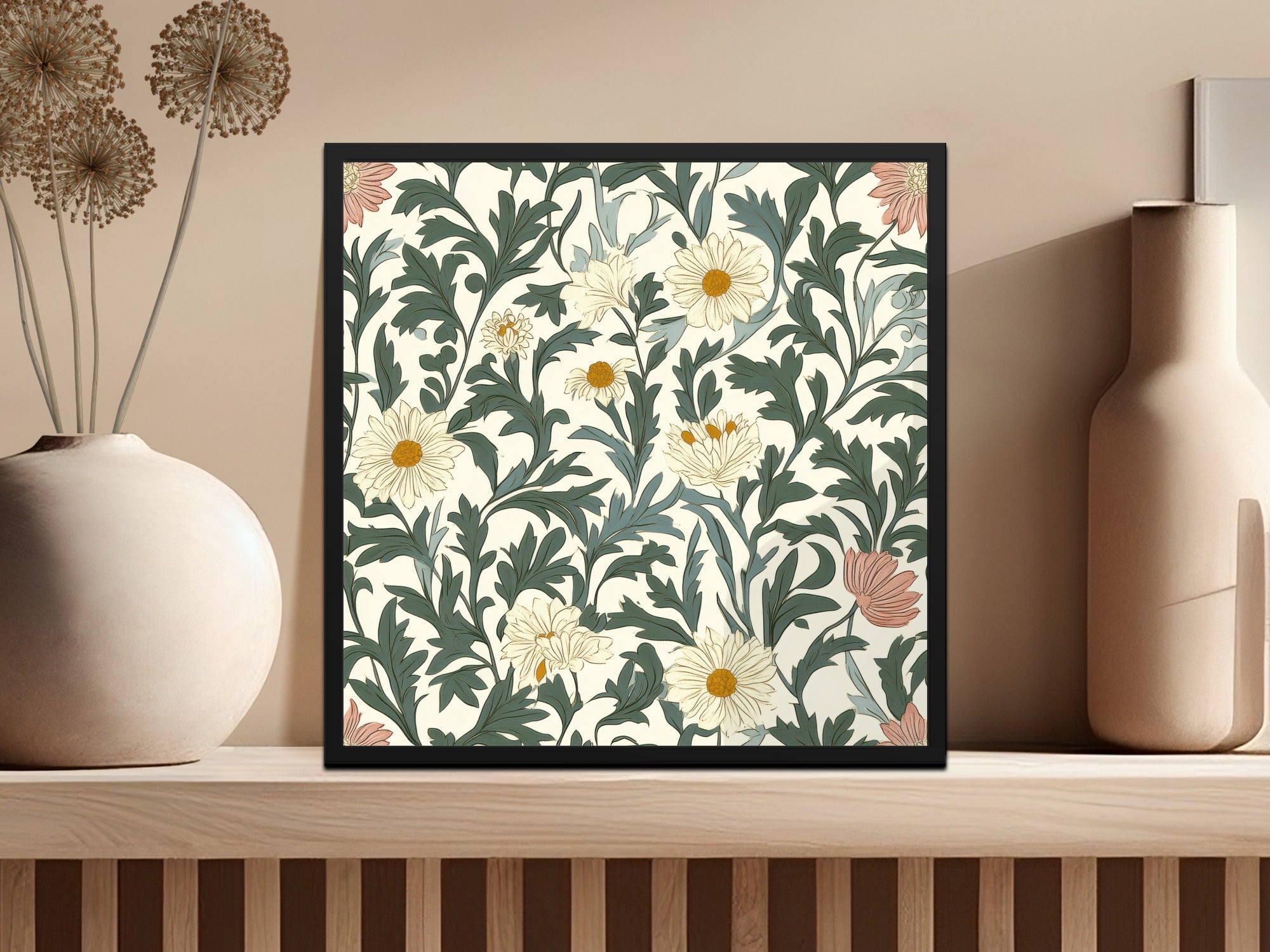 Seamless William Morris Pastel Floral Vines Background For Commercial Use - Moore and Mountain