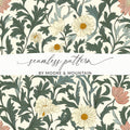 Seamless William Morris Pastel Floral Vines Background For Commercial Use - Moore and Mountain
