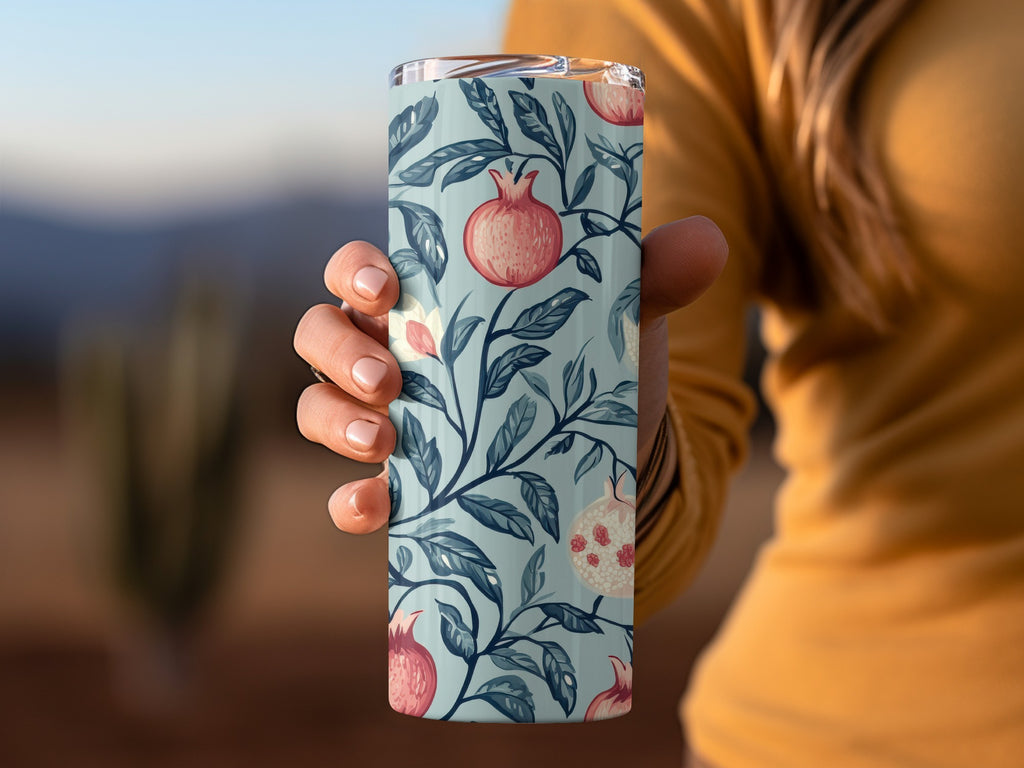 Seamless William Morris Pomegranate Print Pink Blue Green Digital - Moore and Mountain