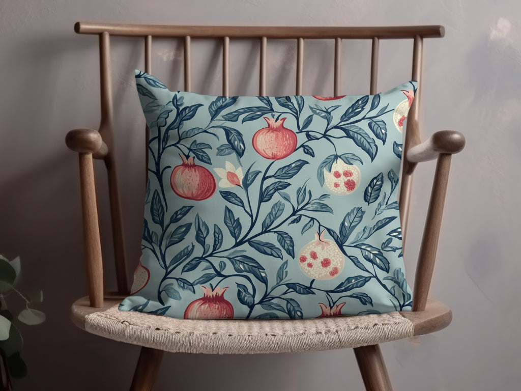 Seamless William Morris Pomegranate Print Pink Blue Green Digital - Moore and Mountain