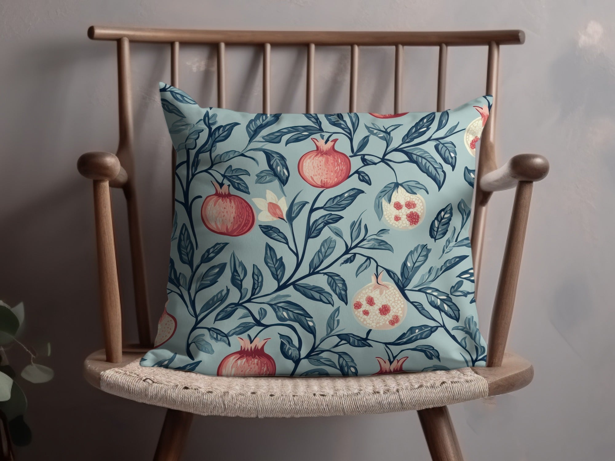 Seamless William Morris Pomegranate Print Pink Blue Green Digital - Moore and Mountain