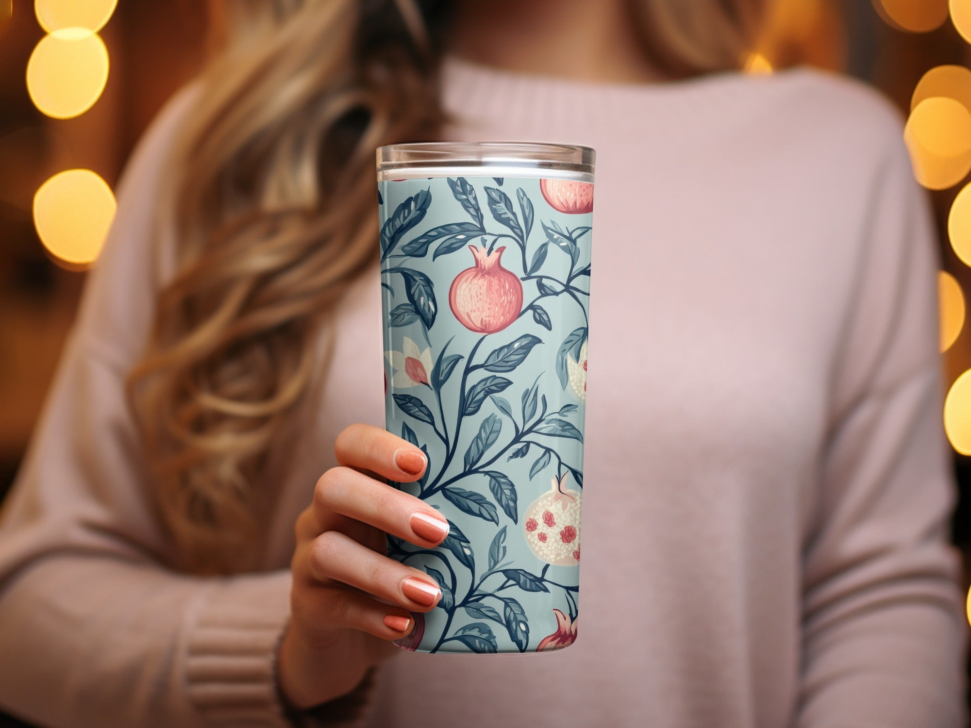 Seamless William Morris Pomegranate Print Pink Blue Green Digital - Moore and Mountain