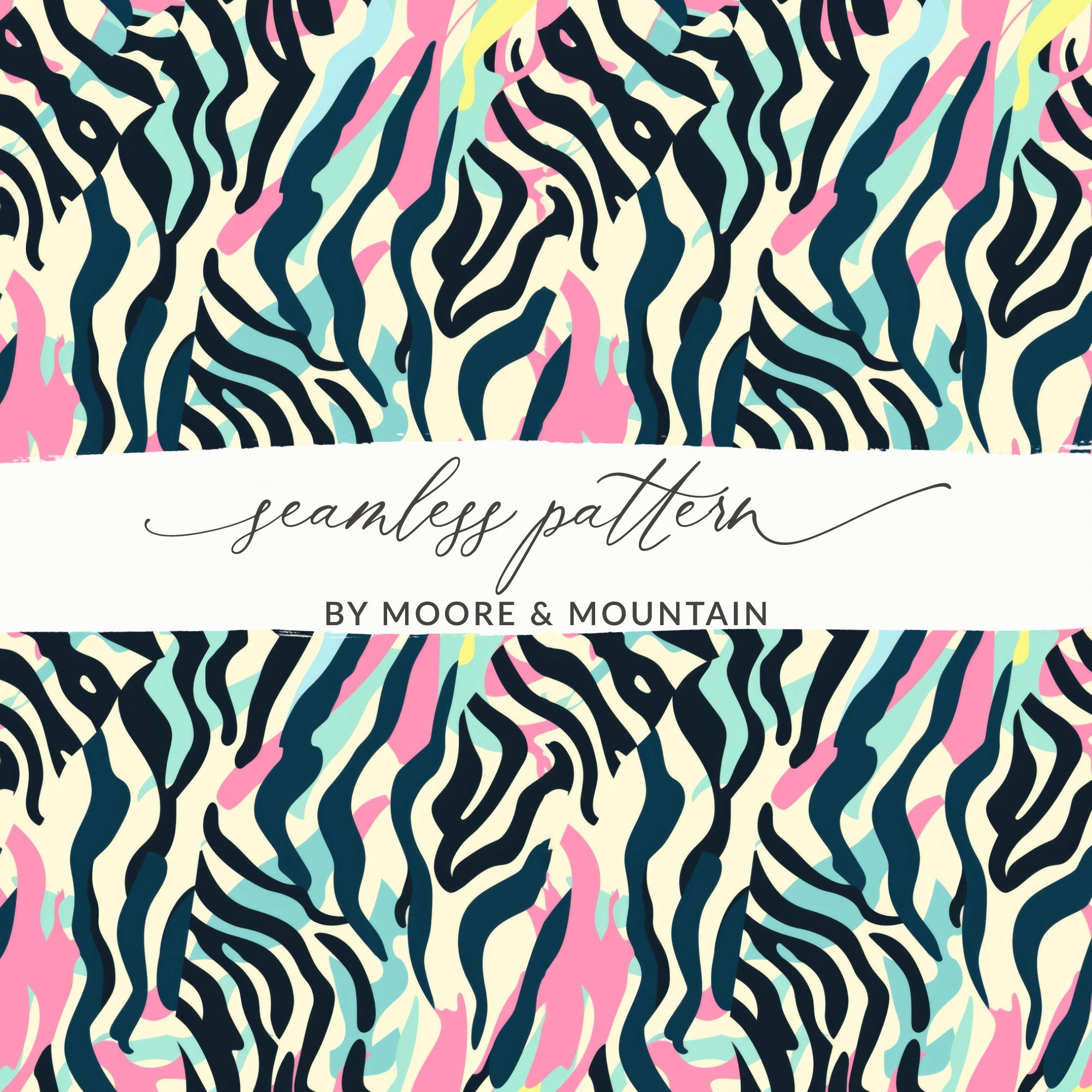 Colorful Abstract Zebra Seamless Pattern Design Product